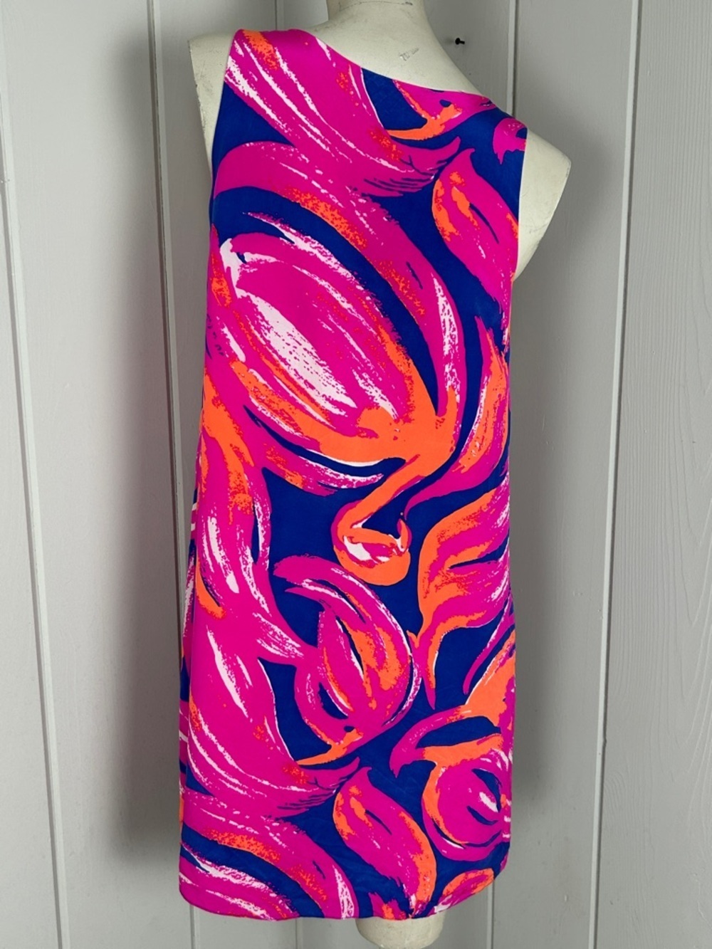 Lilly Pulitzer Plume Bloom Shift Dress Pink Blue Tropical Sleeveless Mini Size S - Picture 4 of 6